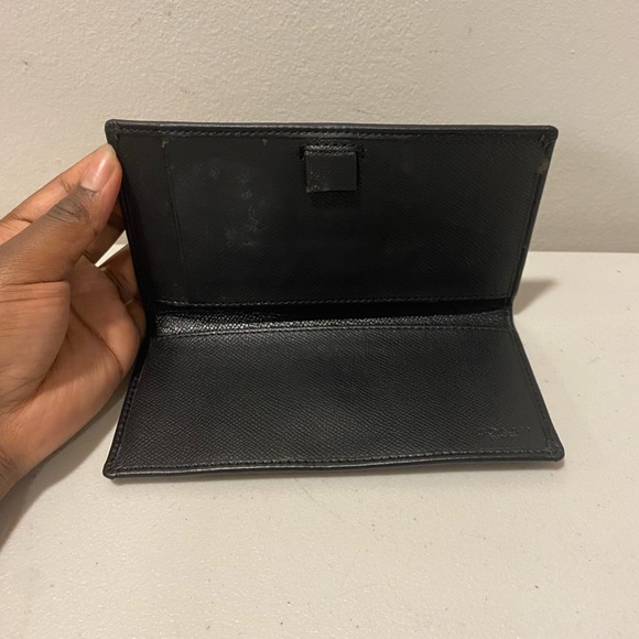 Coach New York envelope wallet pebbled leather black logo check book snap women - Picture 8 of 10